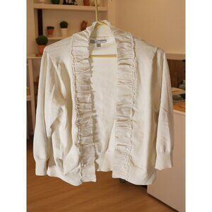 G.H. Bass Ruffle Cardigan – Ivory XL